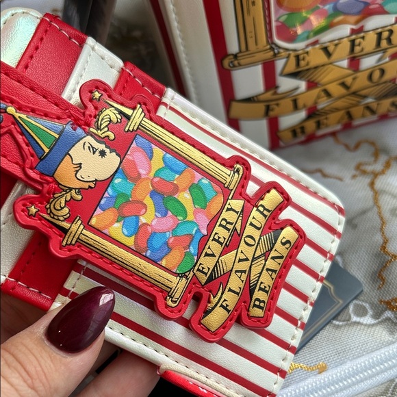 NEW Rare Set Harry Potty Loungefly Bertie Botts Jelly Bean Bag & Card Holder - Picture 3 of 11